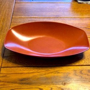 Mid century modern melamine speckled orange table dish